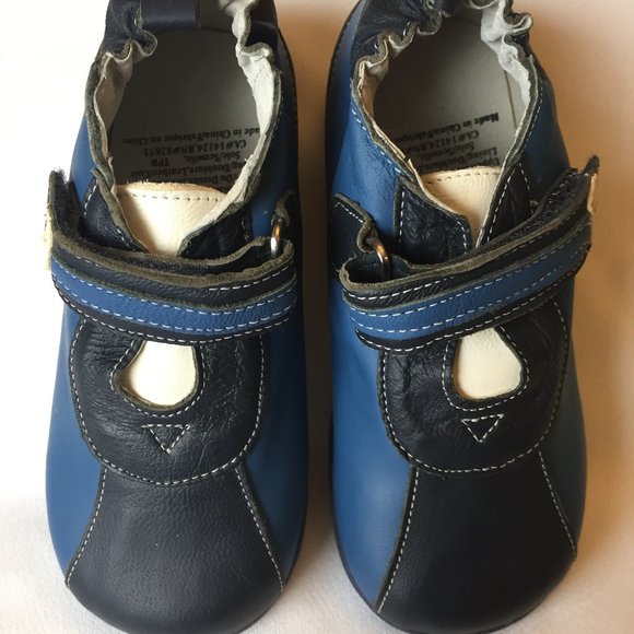 Blue Leather One-Strap Shoes/ Sneakers Girls Sz.10 - Picture 5 of 6
